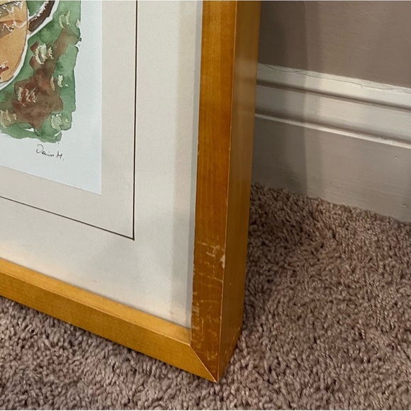 Crate and barrel framed teapot pitcher water color  painting print soicher Marin - Picture 11 of 14